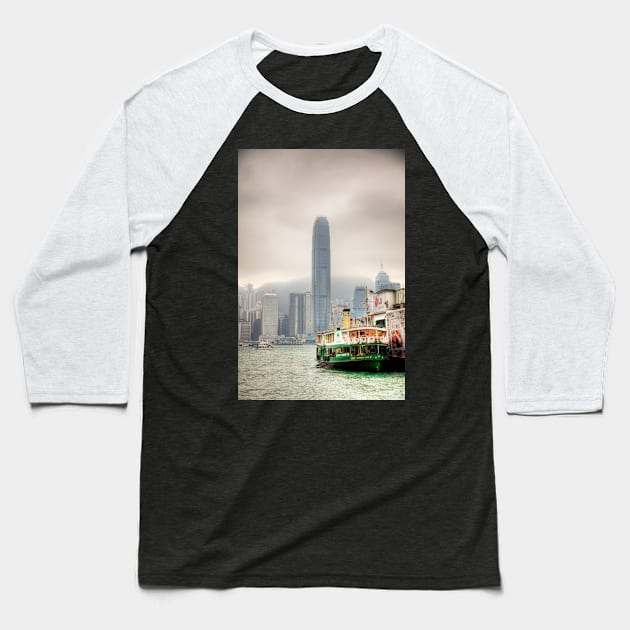 Star Ferry & Hong Kong Skyline Baseball T-Shirt by tommysphotos